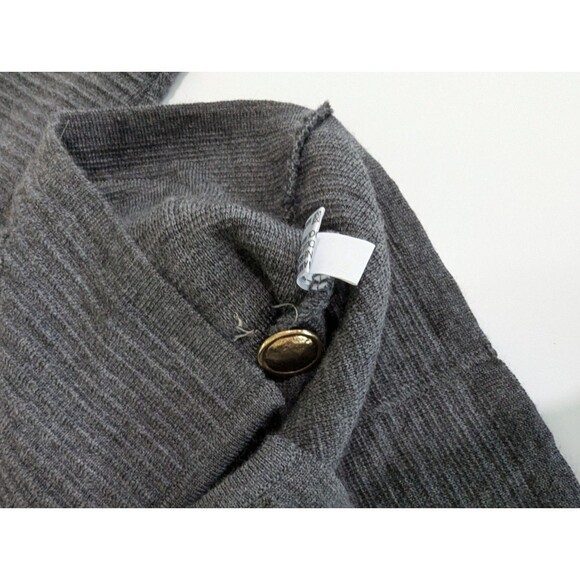 Daniela Wool Blend Cardigan Italy Grey Gold Buttons Old Money Size Medium - Picture 10 of 12